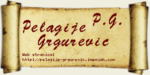 Pelagije Grgurević vizit kartica